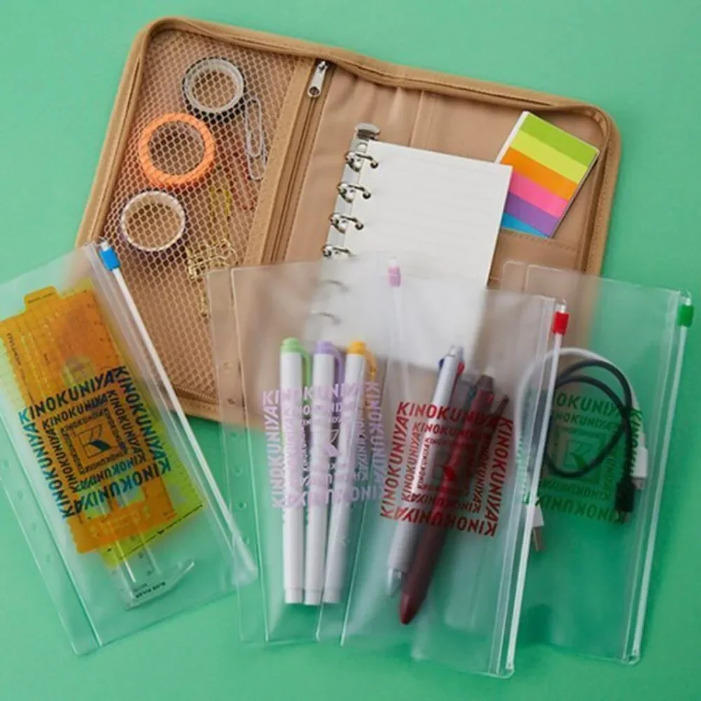 Kinokuniya x Japan NWOT Beige & Green Eco Canvas Zippy Organizer Pouch Case - Picture 11 of 11